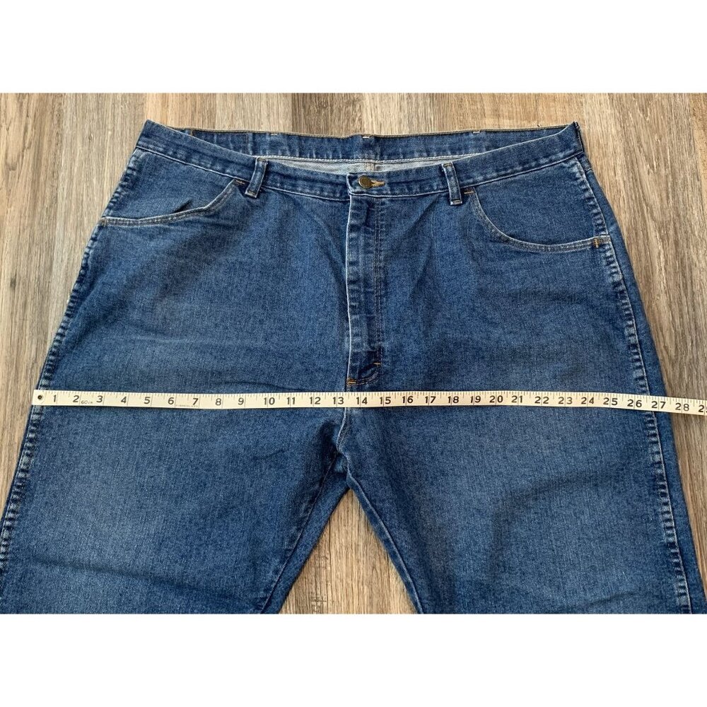Wrangler Mens 42x30 Authentic Jeans Loose Blue Denim Straight Leg 85900DW - Picture 6 of 11